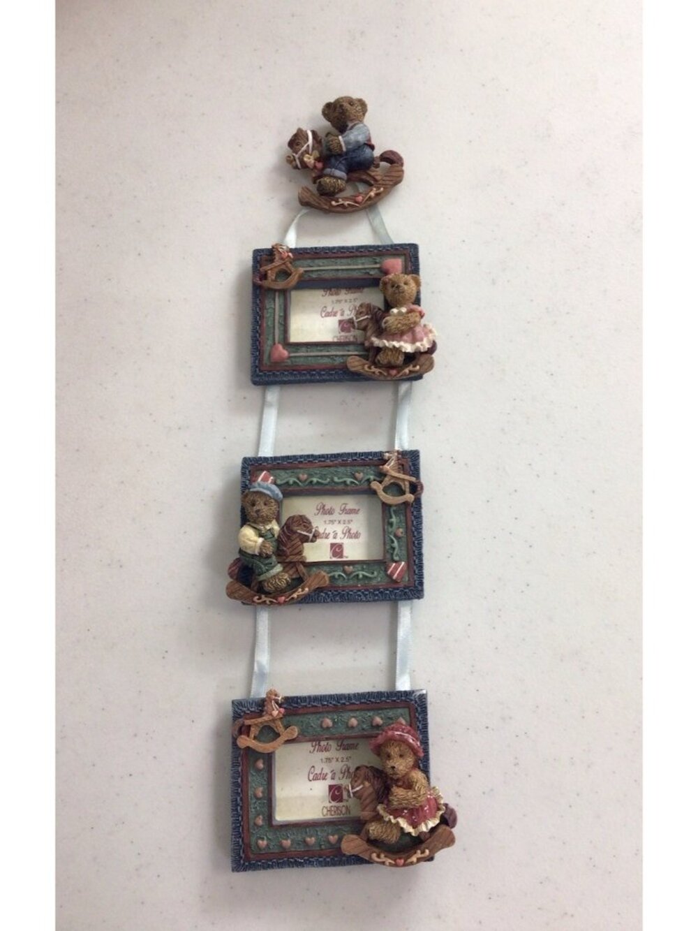Vintage Cherison 3D Teddy Bear Resin Multi Frame Wall Hanging Photo Frames